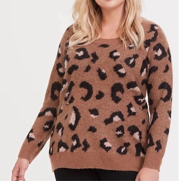 Torrid Leopard Print Sweater Size 00/M/L - Picture 1 of 6